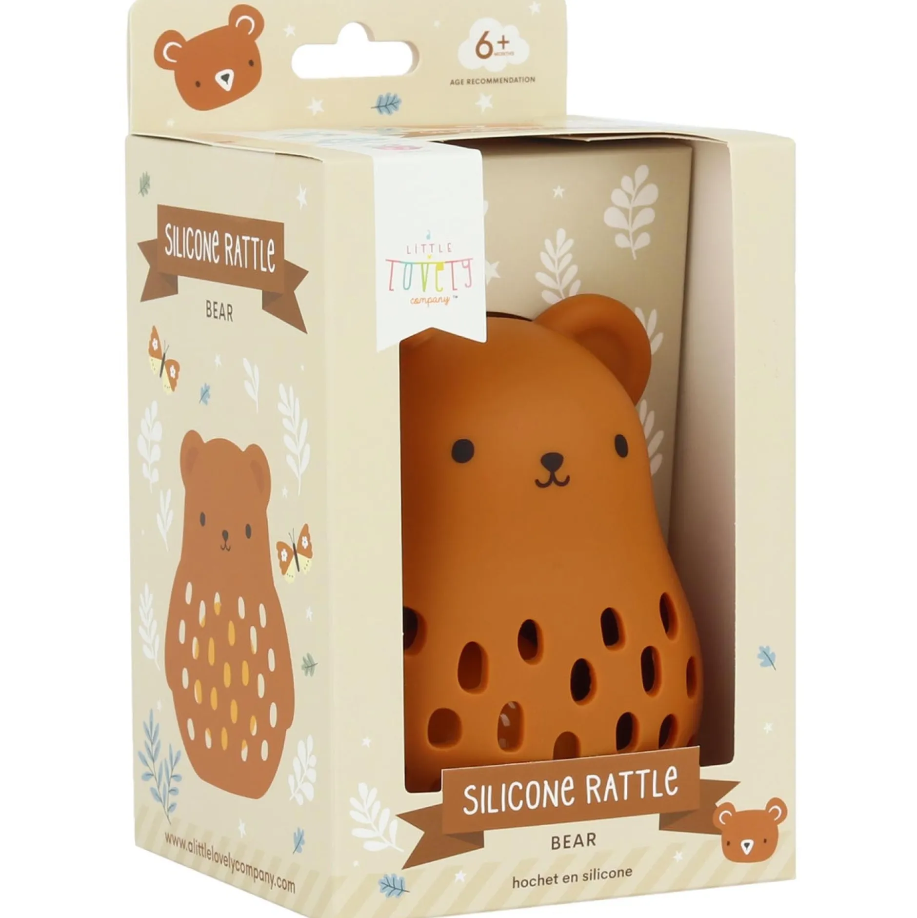 Feestartikelen|Kraamcadeaus*A Little Lovely Company silicone rammelaar beer Brown