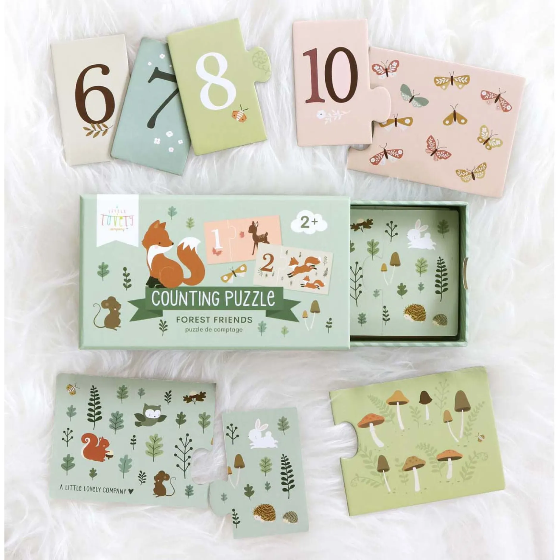 Puzzels & Spellen|Puzzels*A Little Lovely Company Telpuzzel Bosvriendjes Green