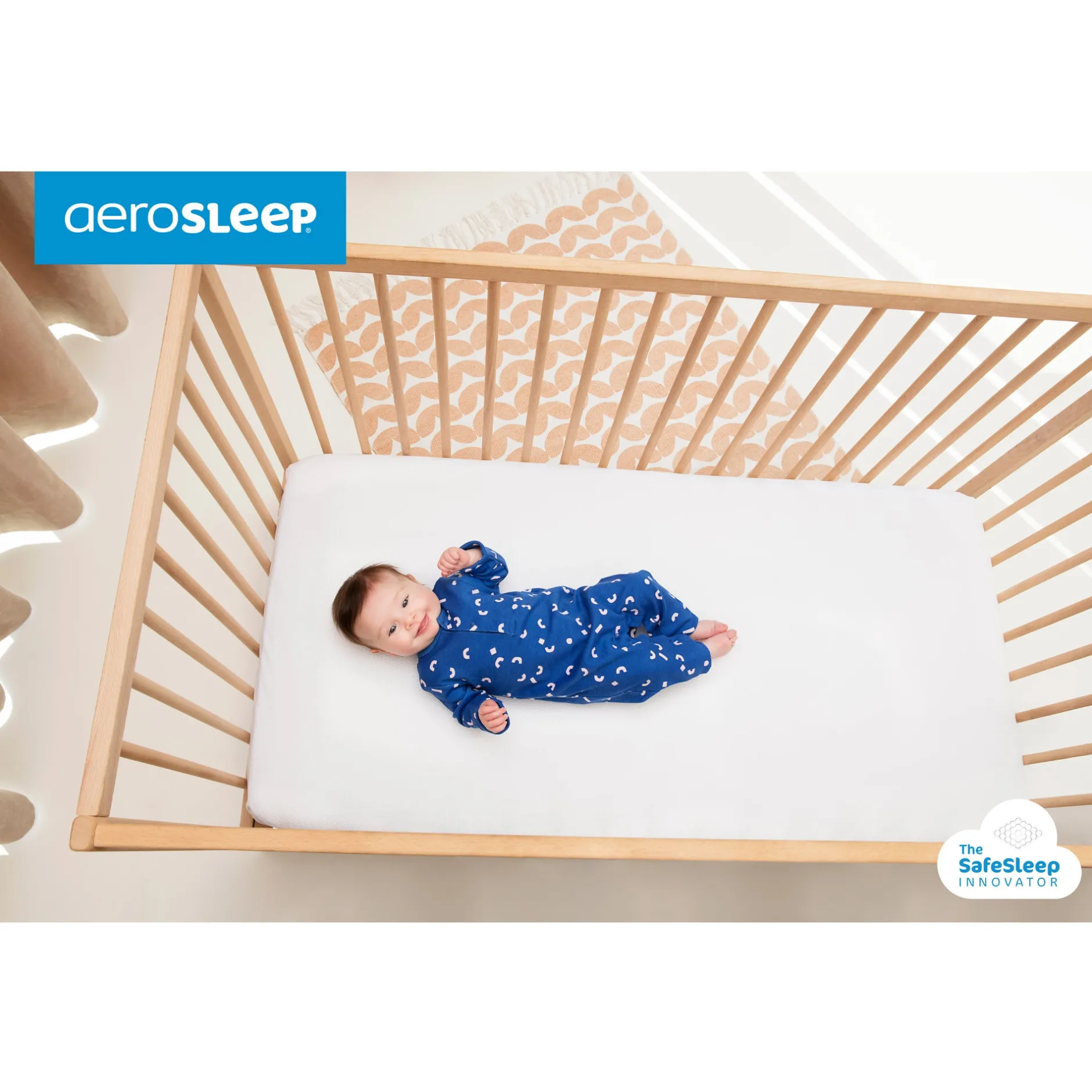 Veilig Slapen|Toppers*Aerosleep hoeslaken wieg White