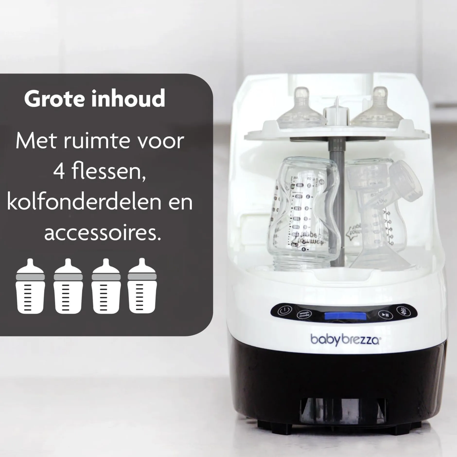 Flessenwarmers & Sterilisators*Baby Brezza Bottle Washer Pro- flessenwasser, sterilisator én droger in één