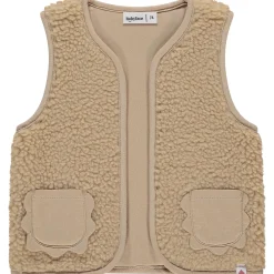 Truien & Vesten|Vesten*Babyface gilet teddy mouwloos effen beige Dark Off-White