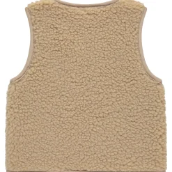 Truien & Vesten|Vesten*Babyface gilet teddy mouwloos effen beige Dark Off-White