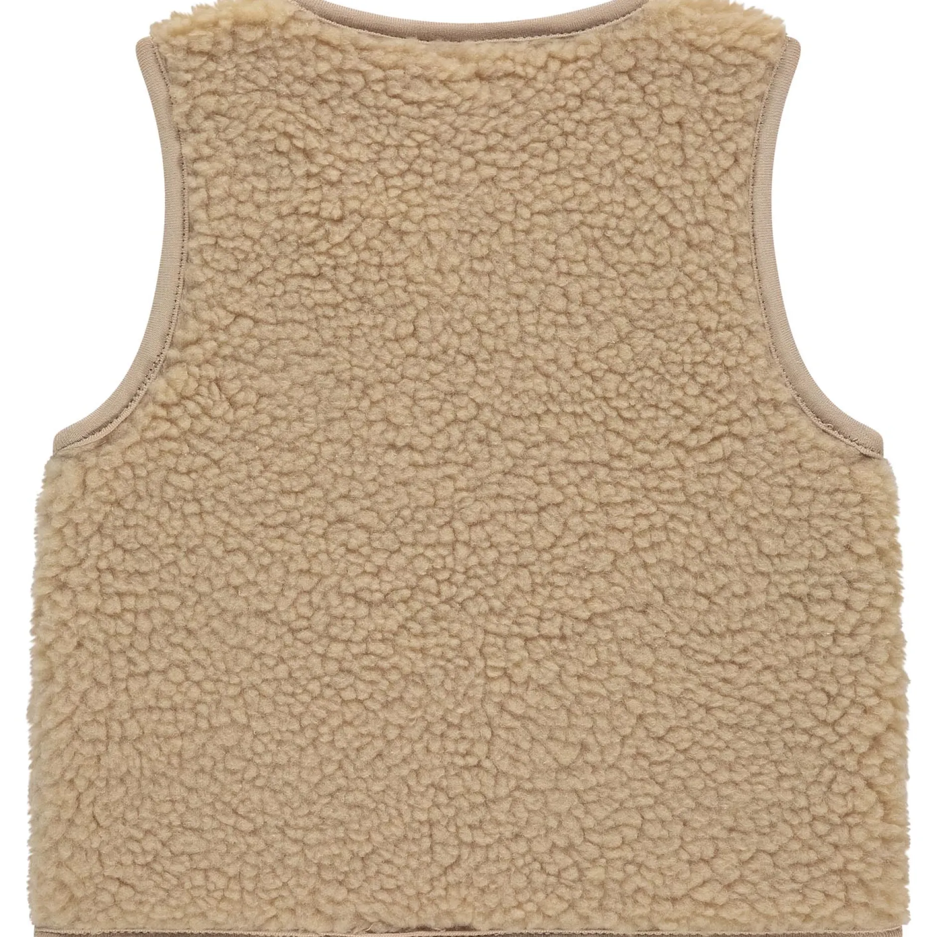 Truien & Vesten|Vesten*Babyface gilet teddy mouwloos effen beige Dark Off-White