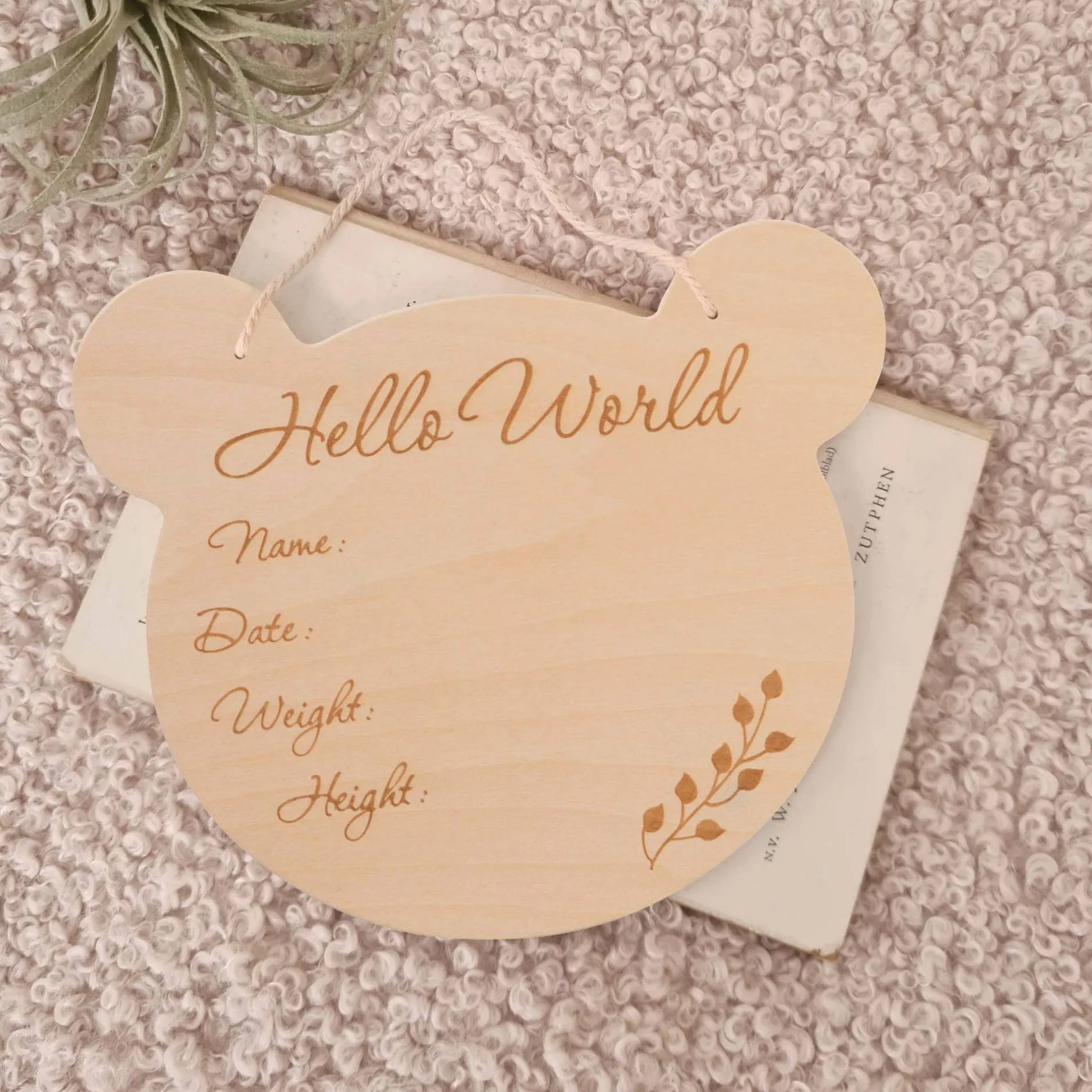 Feestartikelen|Kraamcadeaus*BamBam houten muurhanger Beer Onbehandeld/Naturel