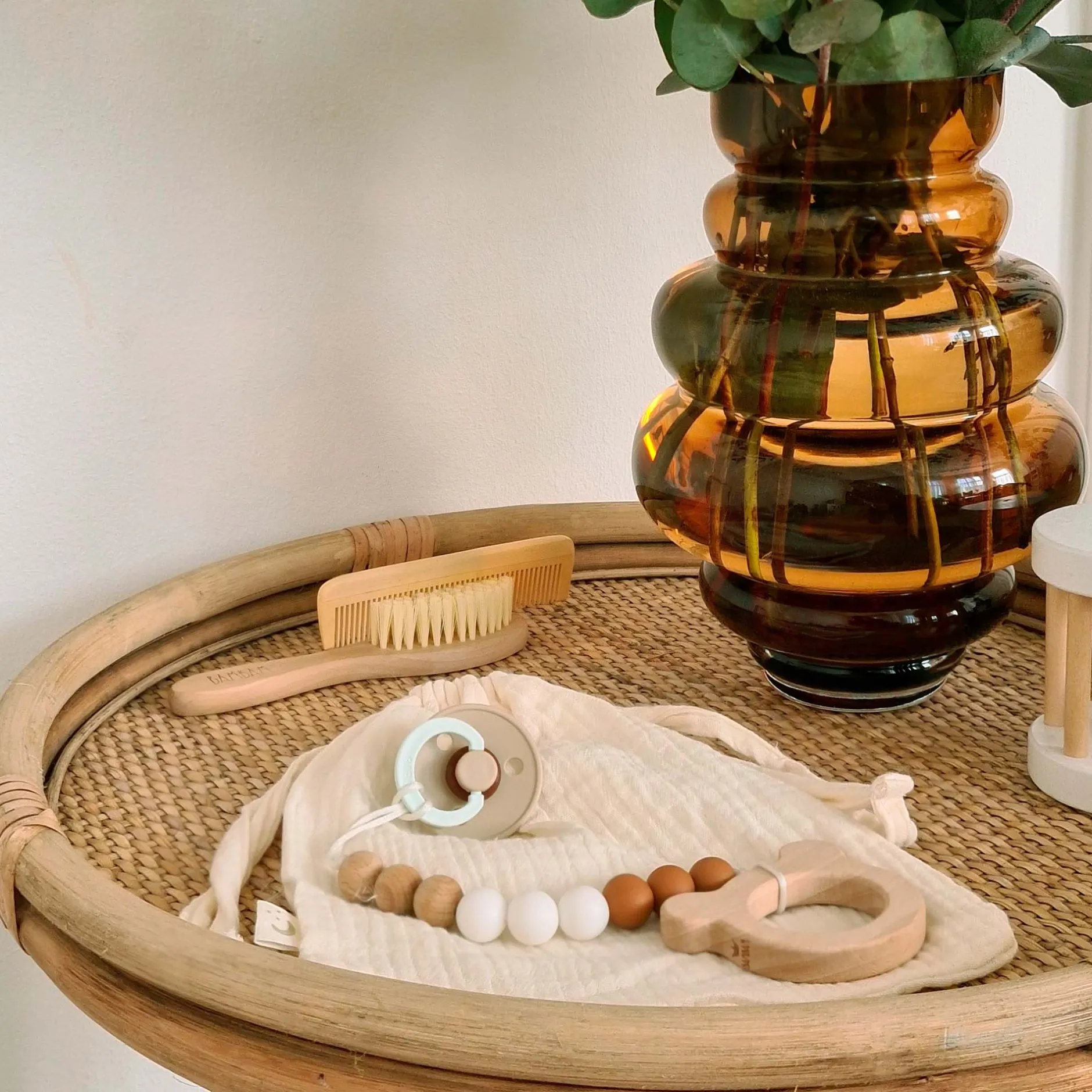 Feestartikelen|Kraamcadeaus*BamBam houten speenkoord beer Onbehandeld/Naturel
