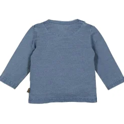 Shirts & Blouses|Shirts & Blouses*Bess baby blouse overslag lange mouwen effen denim Mid Blue Denim