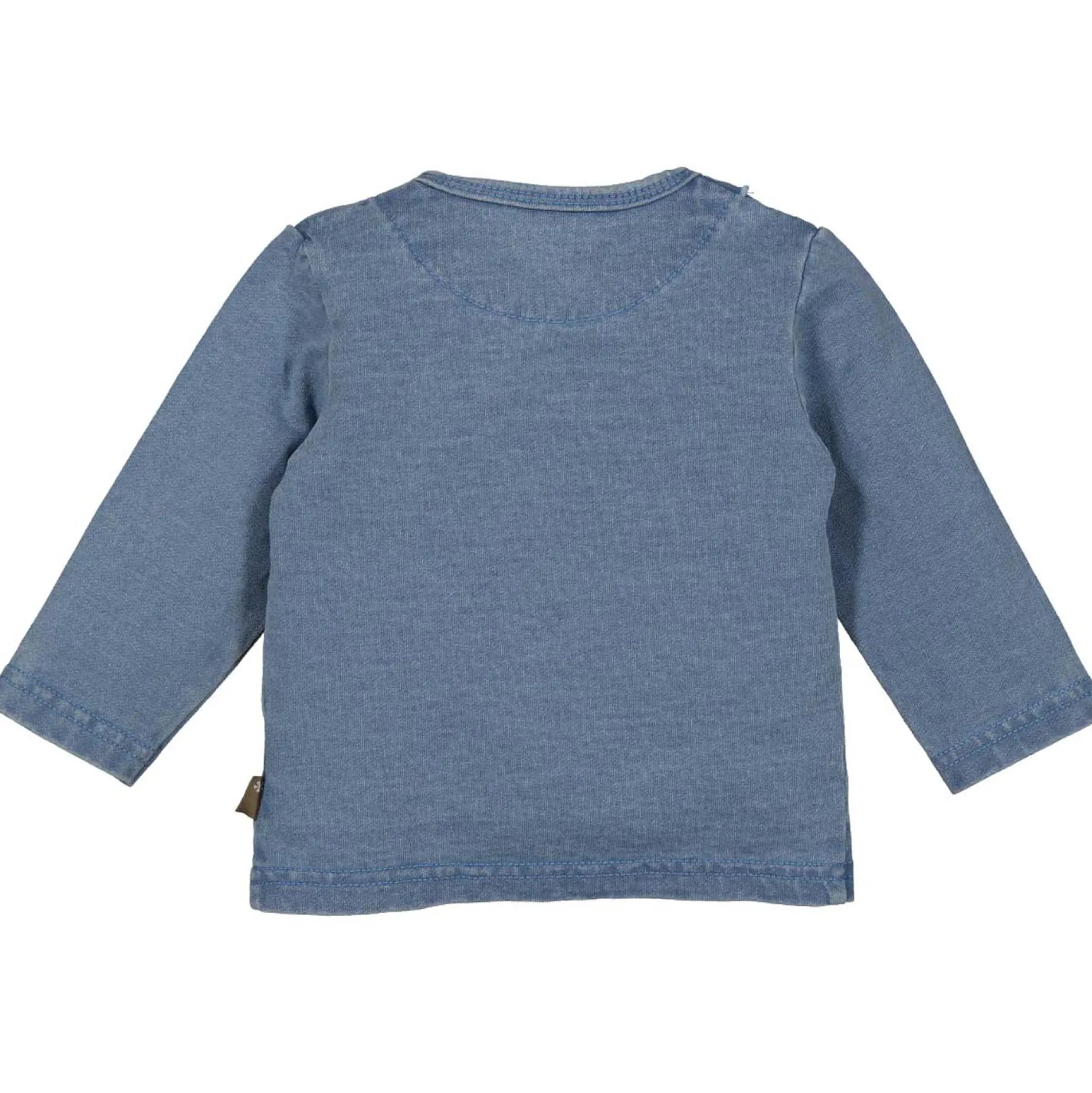 Shirts & Blouses|Shirts & Blouses*Bess baby blouse overslag lange mouwen effen denim Mid Blue Denim