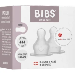 Flesspenen*Bibs flespeen siliconen - fast flow 2 stuks transparant