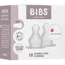 Flesspenen*Bibs flesspeen - siliconen - slow flow 2 stuks transparant
