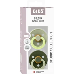 Fopspenen|Fopspenen & Accessoires*Bibs fopspeen Studio Round Size 1 - 2 stuks Dark Olive Green