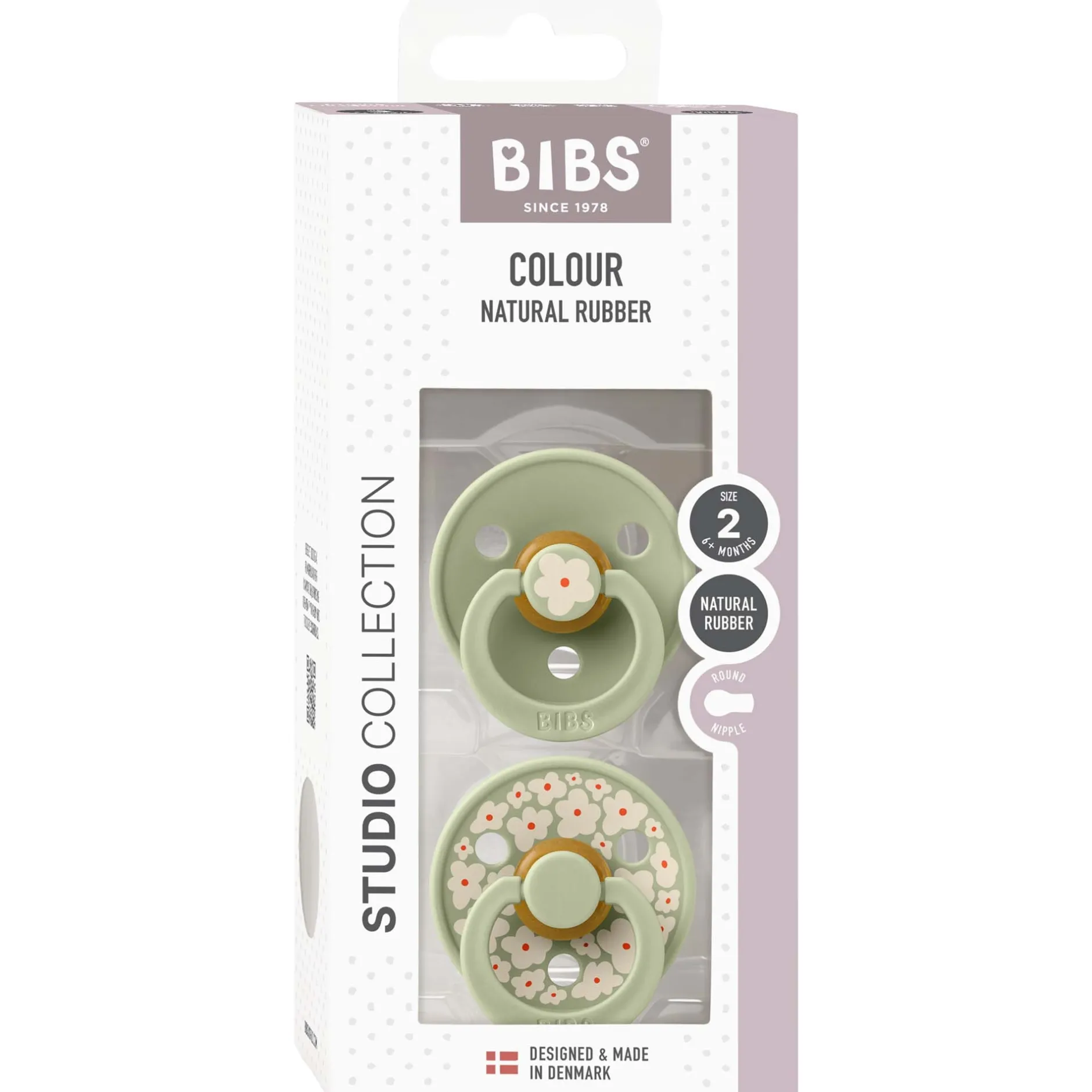 Fopspenen|Fopspenen & Accessoires*Bibs fopspeen Studio Round size 2 - 2 stuks Midgreen