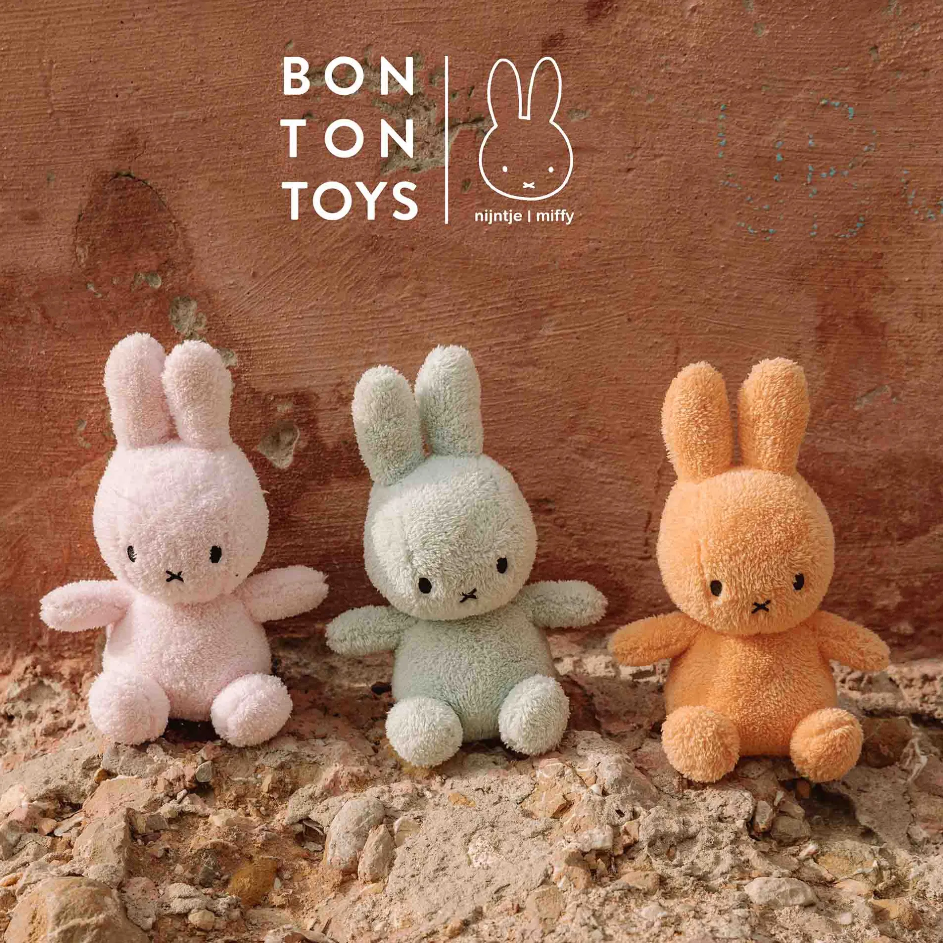 Knuffels*Nijntje Bon Ton Toys knuffel terry 23cm Light Pink