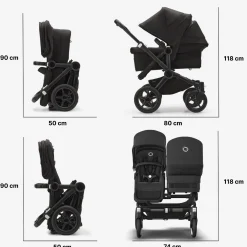 Duo Kinderwagens|Kinderwagens*Bugaboo Donkey5 Duo compleet Midnight Black