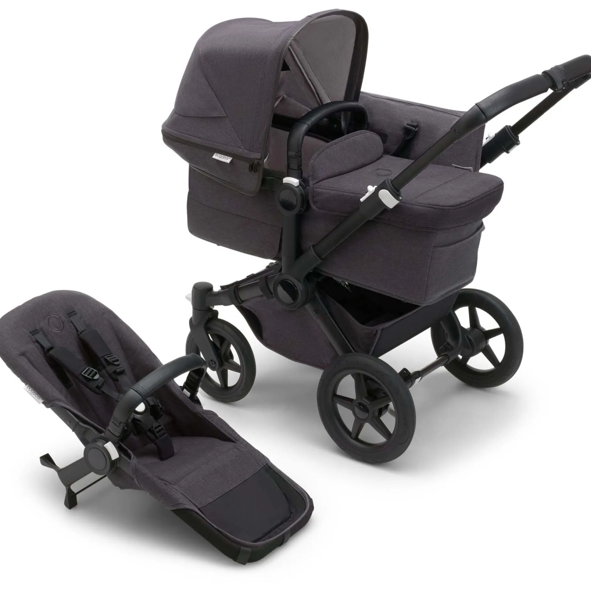 Kinderwagens*Bugaboo Donkey5 Mineral Mono compleet Black Washed Black