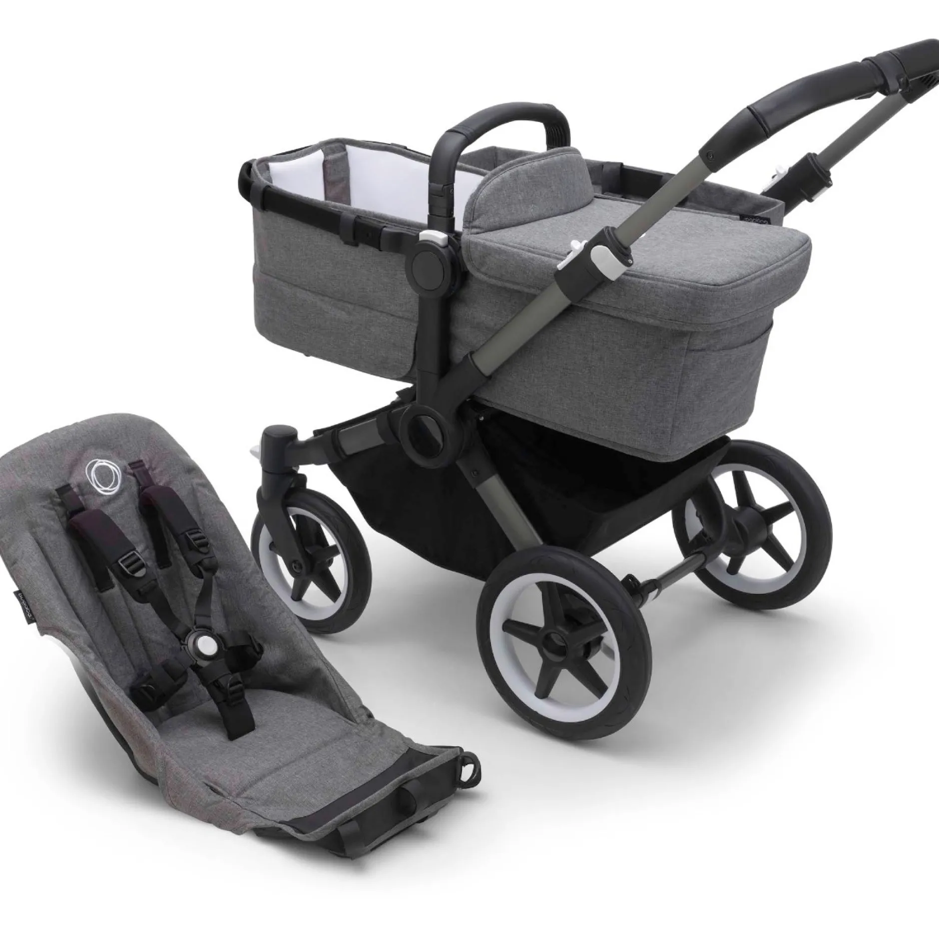 Kinderwagens*Bugaboo Donkey5 Mono compleet Graphite Grey Melange