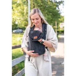 Draagzakken & Doeken*ByKay Click Carrier Classic Rib Smoky Black