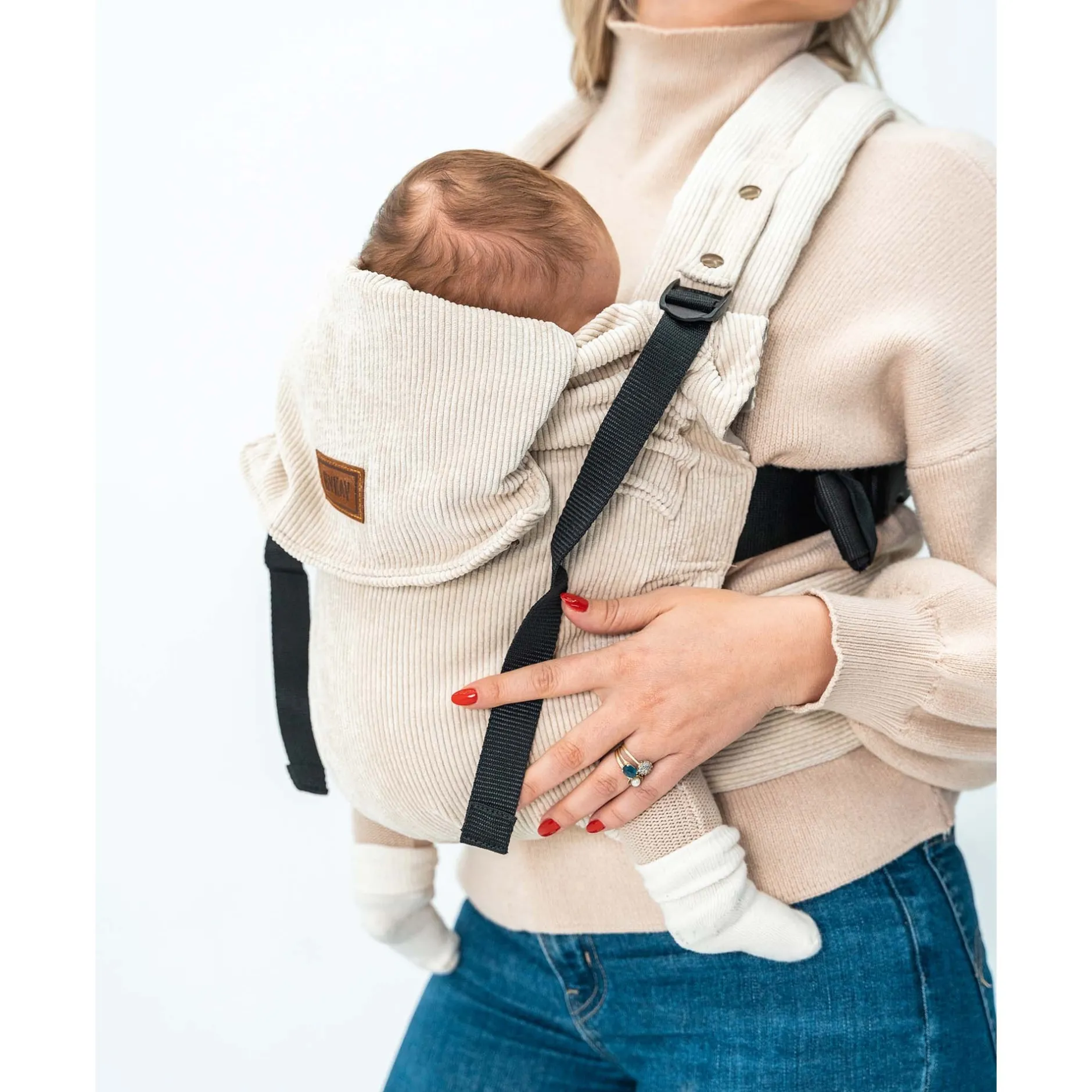 Draagzakken & Doeken*ByKay Click Carrier Deluxe Rib Almond Sand
