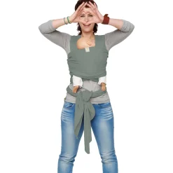 Draagzakken & Doeken*ByKay Stretchy Wrap Deluxe draagdoek Minty Grey
