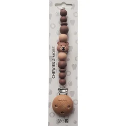 Speenkoorden|Fopspenen & Accessoires*Chewies & more Clip speenkoord Silicone Bear bruin