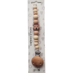 Speenkoorden|Fopspenen & Accessoires*Chewies & more Clip speenkoord Silicone Bear beige