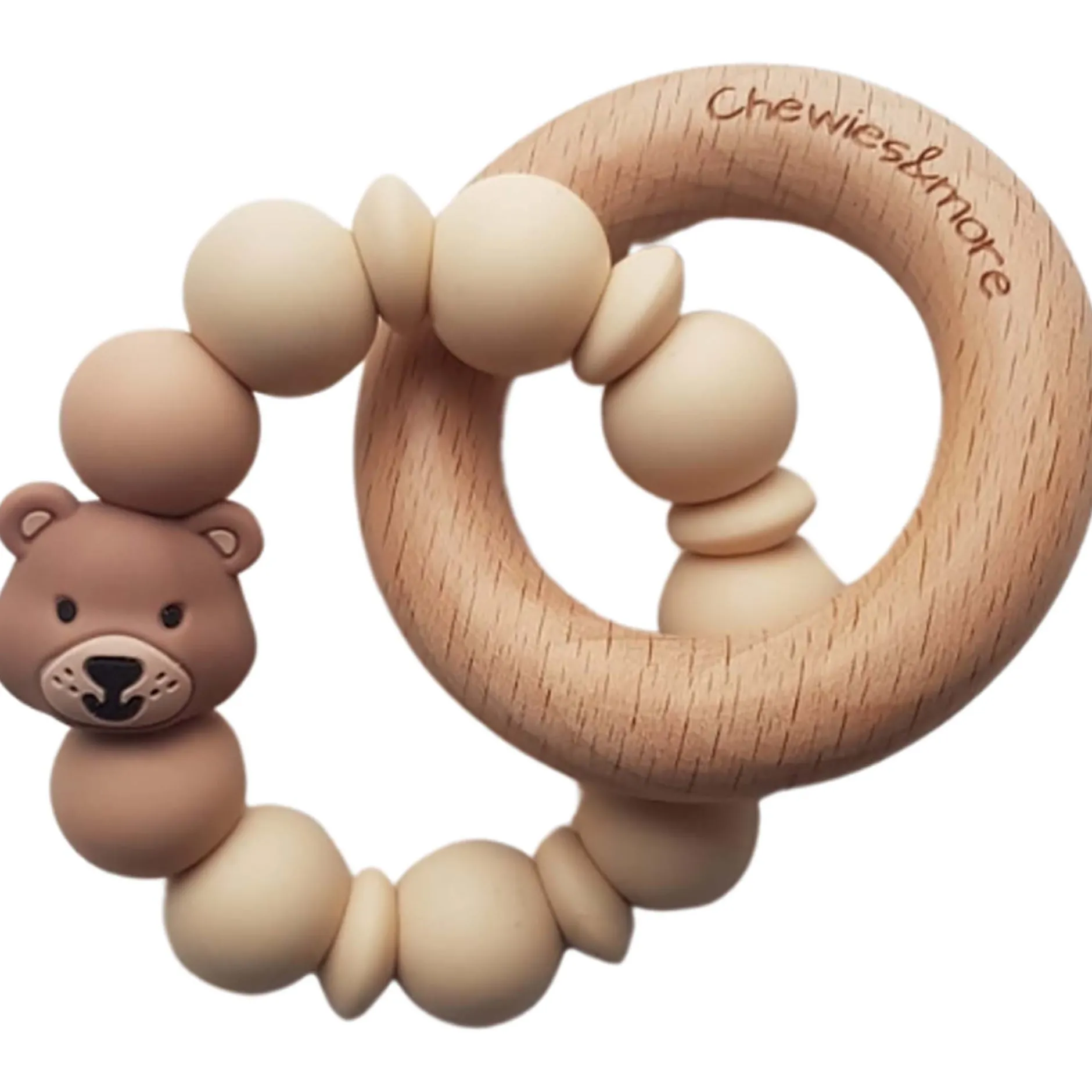 Feestartikelen|Kraamcadeaus*Chewies & more Chewis & More Mini bijtring Bear beige