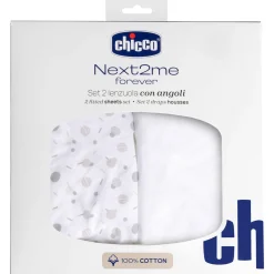 Hoeslakens*Chicco Next2Me Forever katoen hoeslakens 2-pack wit