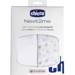 Hoeslakens*Chicco Next2Me katoen hoeslakens 2-pack wit