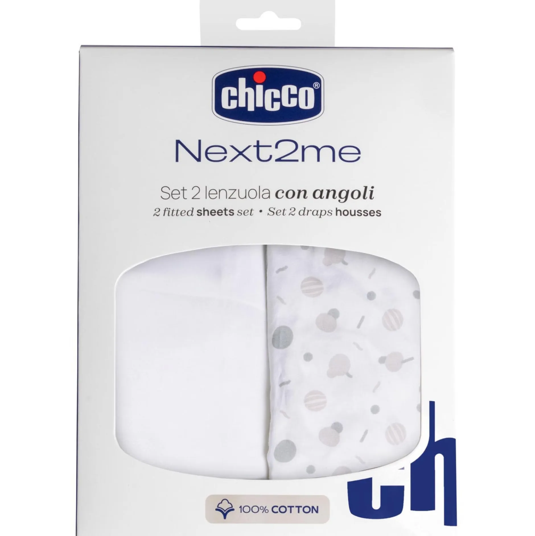 Hoeslakens*Chicco Next2Me katoen hoeslakens 2-pack wit