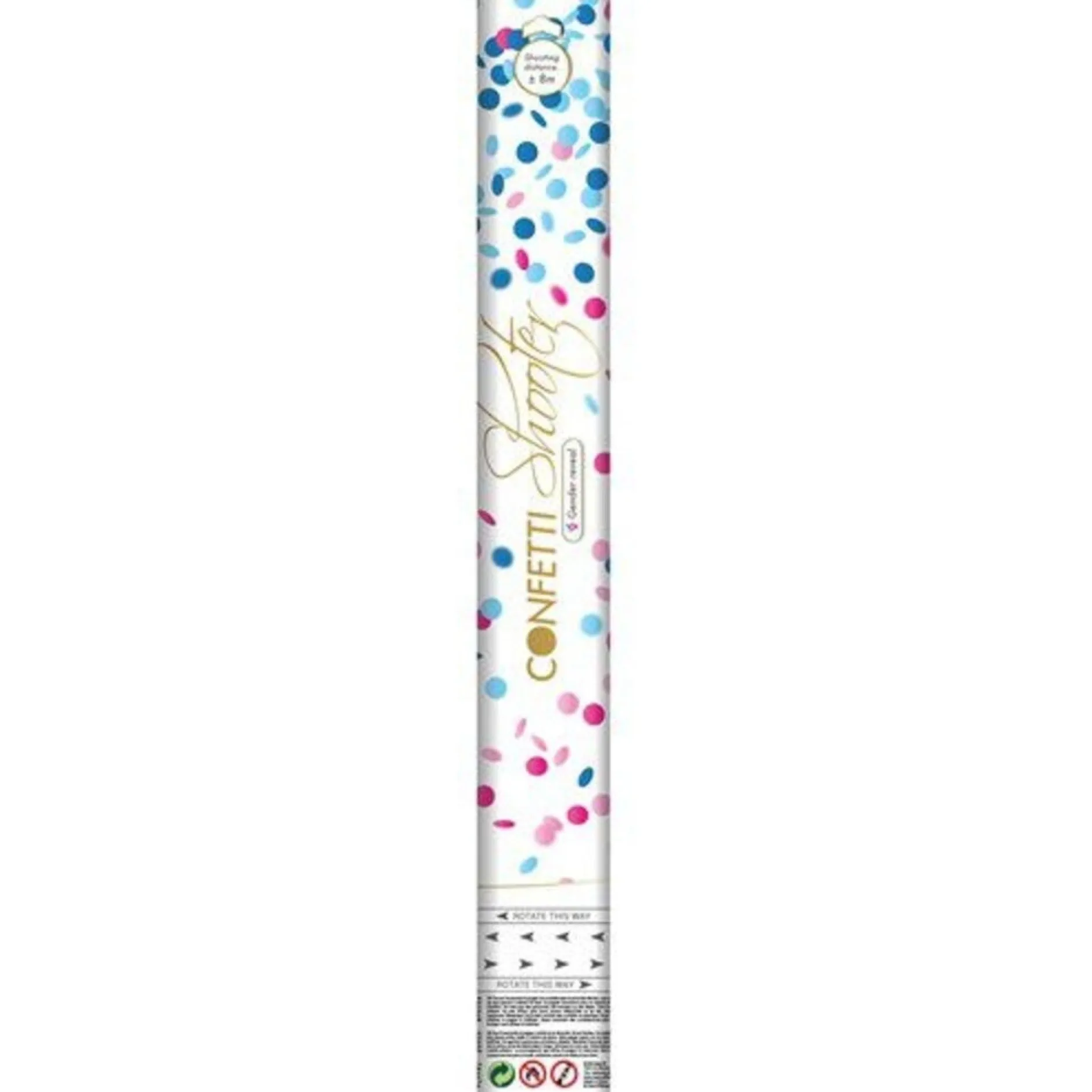Feestartikelen*Haza original Confetti shooter gender reveal blauw Light Blue