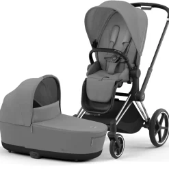Kinderwagens*Cybex Priam4 compleet Chrome met zwarte handvatten Mirage Grey