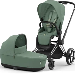 Kinderwagens*Cybex Priam4 compleet Chrome met zwarte handvatten Leaf Green