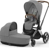 Kinderwagens*Cybex Priam4 compleet Chrome met bruine handvatten Mirage Grey