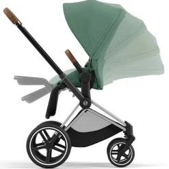 Kinderwagens*Cybex Priam4 compleet Chrome met bruine handvatten Leaf Green