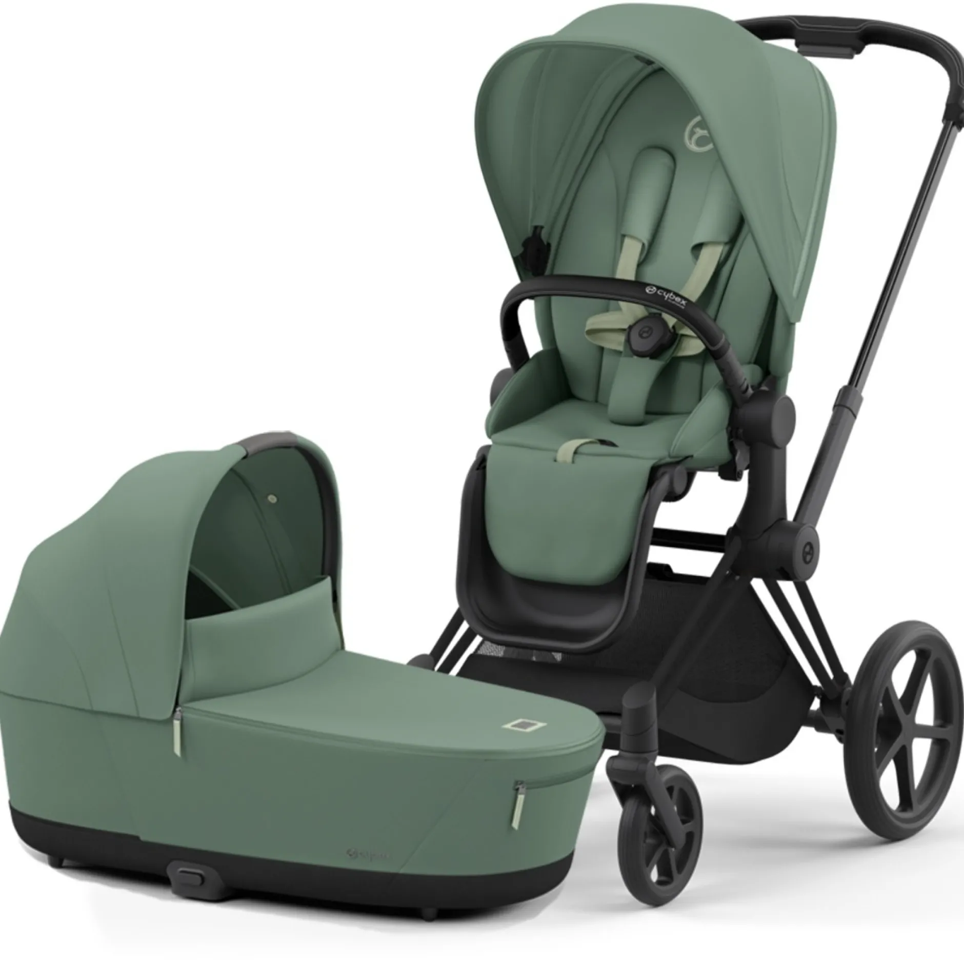 Kinderwagens*Cybex Priam4 compleet Matt Black frame Leaf Green