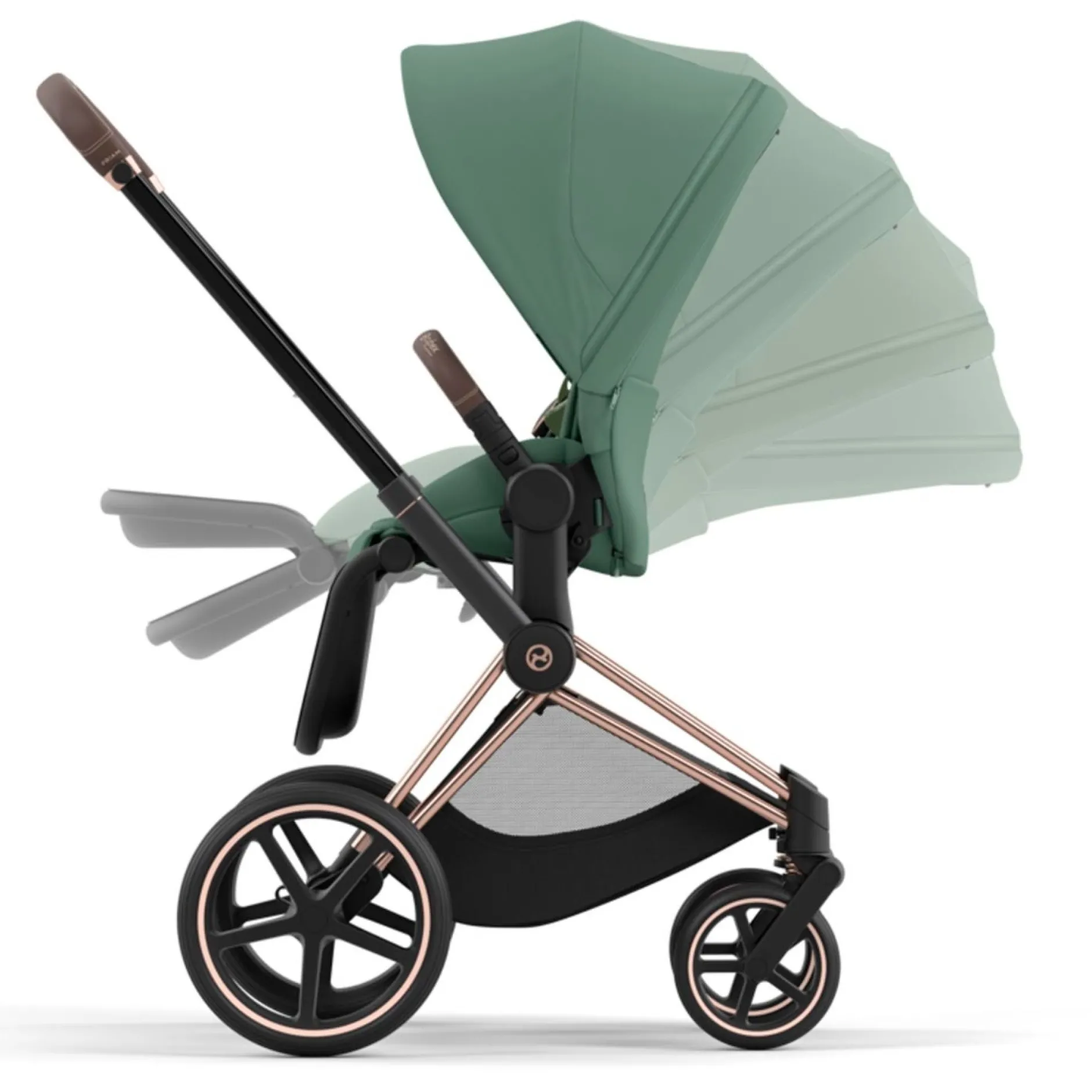 Kinderwagens*Cybex Priam4 compleet Rosegold Leaf Green