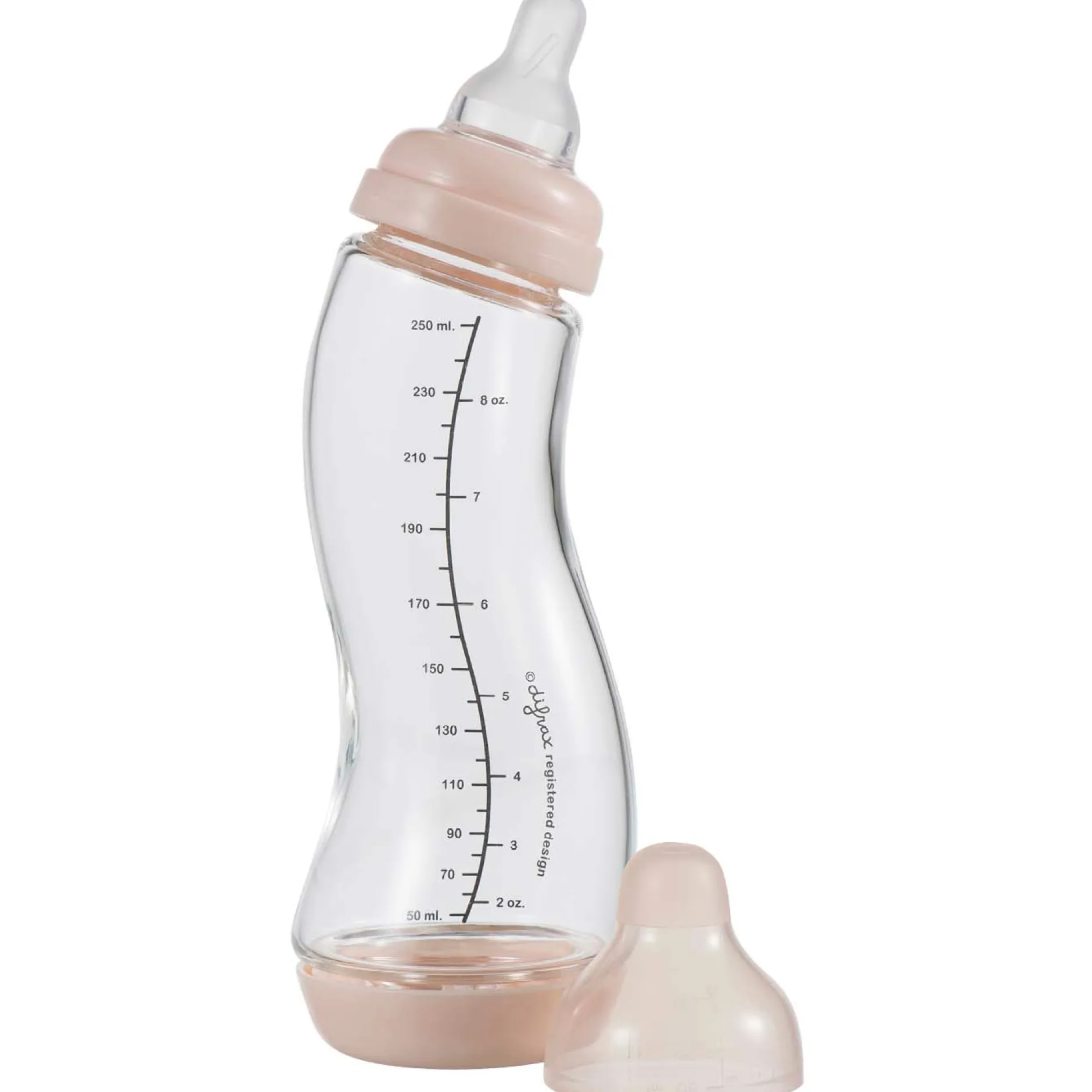 Flesjes*Difrax Anti-Colic S-babyfles glas roze
