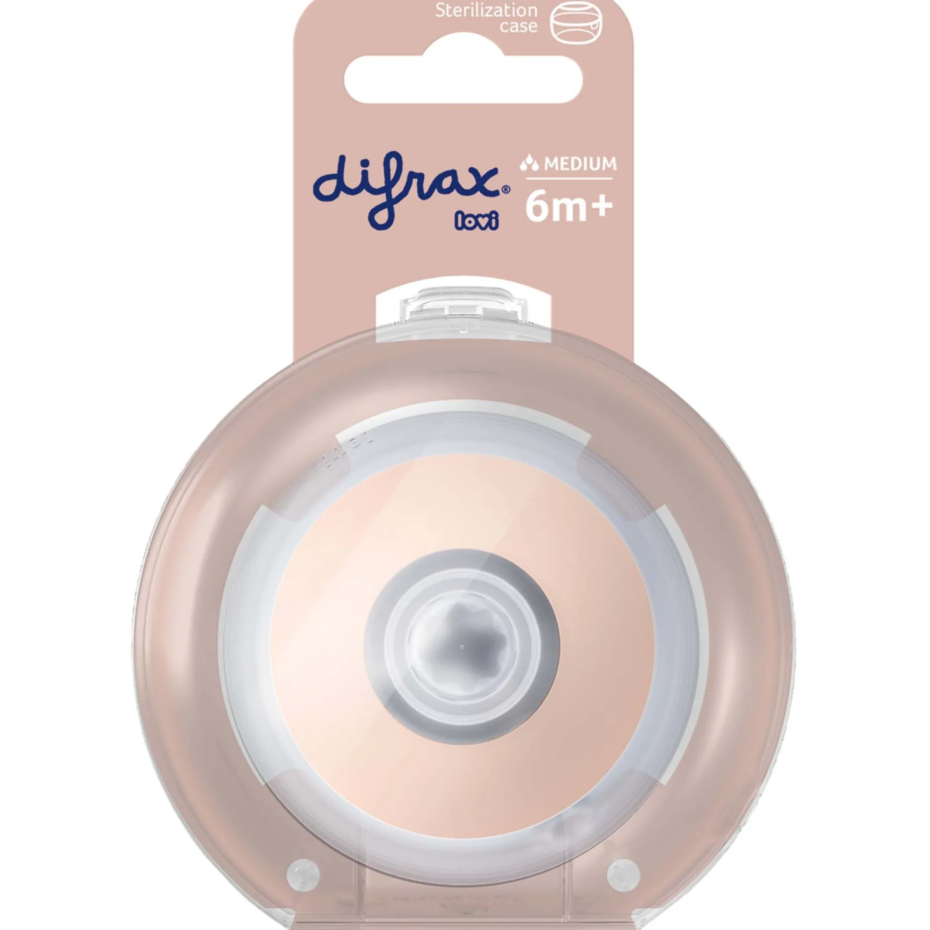 Flesspenen*Difrax LOVI Mammafeel flessenspeen M 6+ roze