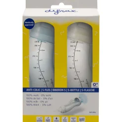 Flesjes*Difrax S-fles Anti-colic - natural 250ml 2 stuks blauw