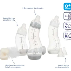 Startersets*Difrax startersset S-flessen met borstel grijs