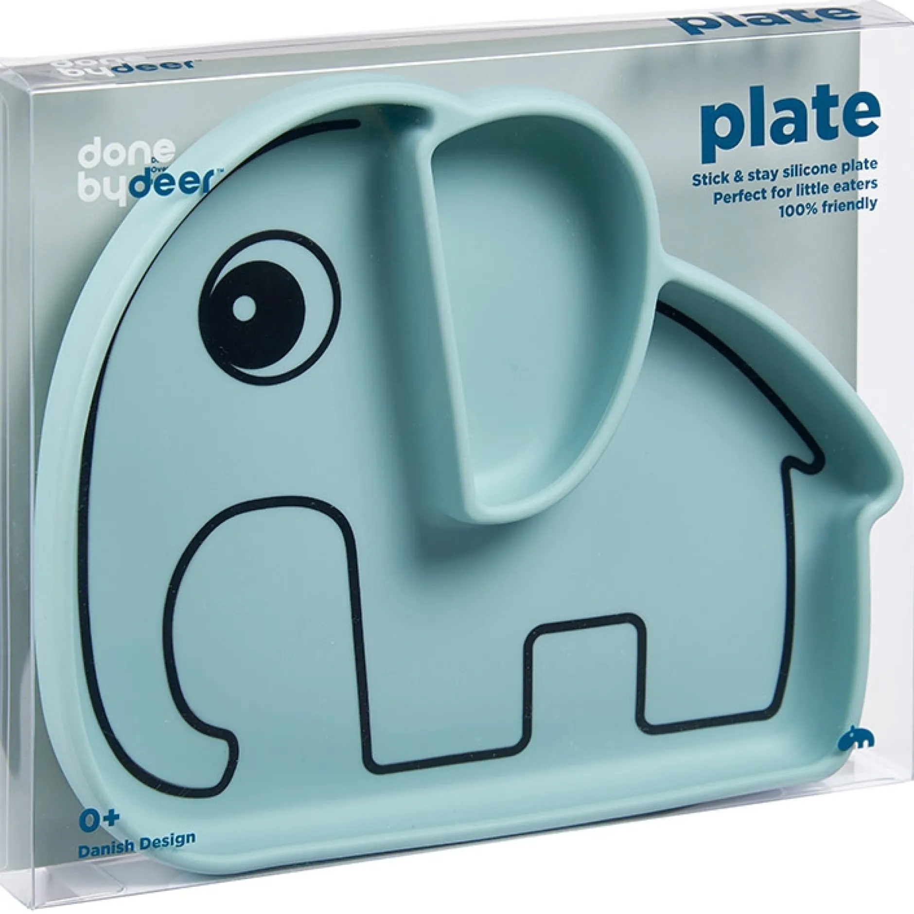 Kinderborden*Done By Deer Bord Elphee silic blauw