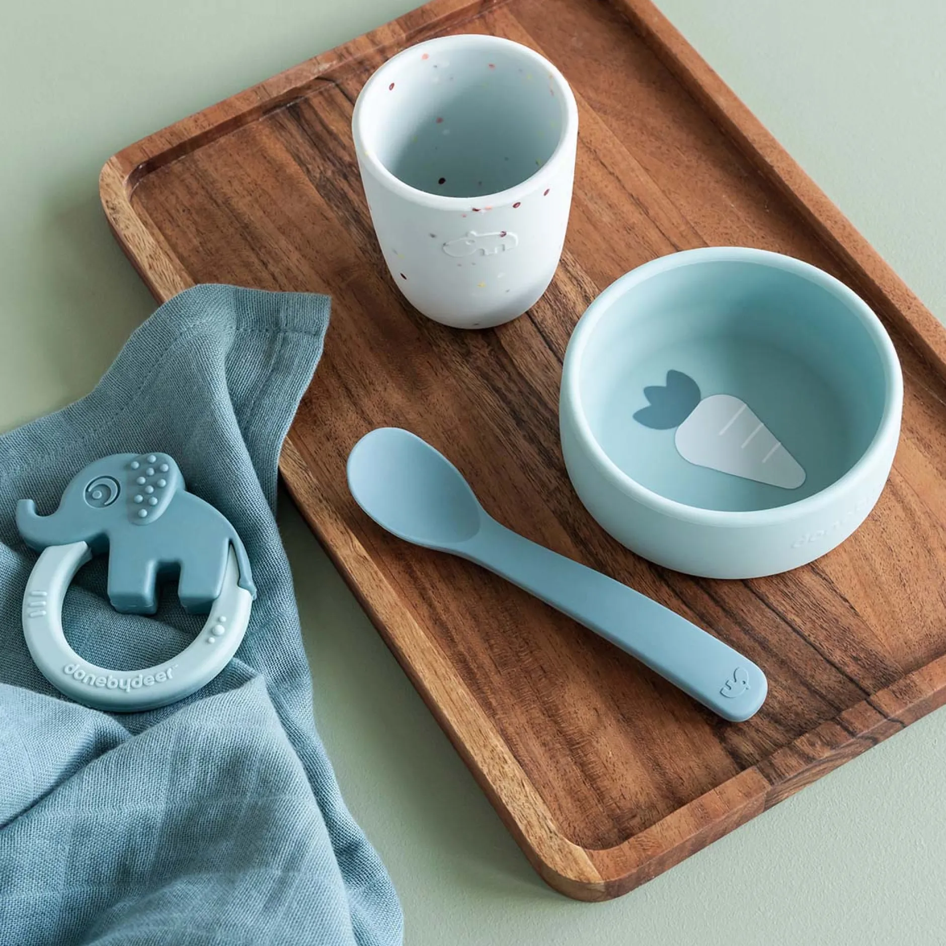 Serviesset*Done By Deer First Meal Eetset blauw