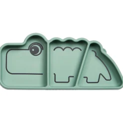 Bakjes & Kommen*Done By Deer Silicone Stick&Stay snackplate Croco groen