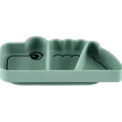 Bakjes & Kommen*Done By Deer Silicone Stick&Stay snackplate Croco groen