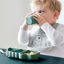 Bakjes & Kommen*Done By Deer Silicone Stick&Stay snackplate Croco groen