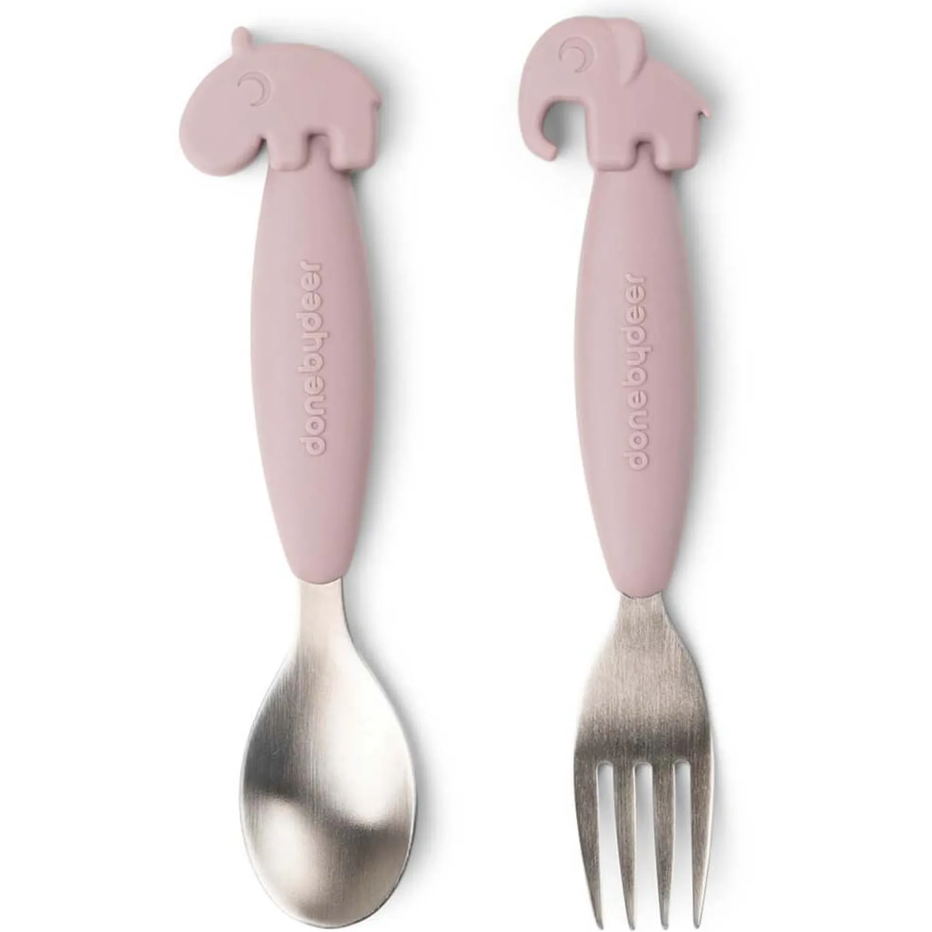 Kinderbestek*Done By Deer Vork en Lepel roze