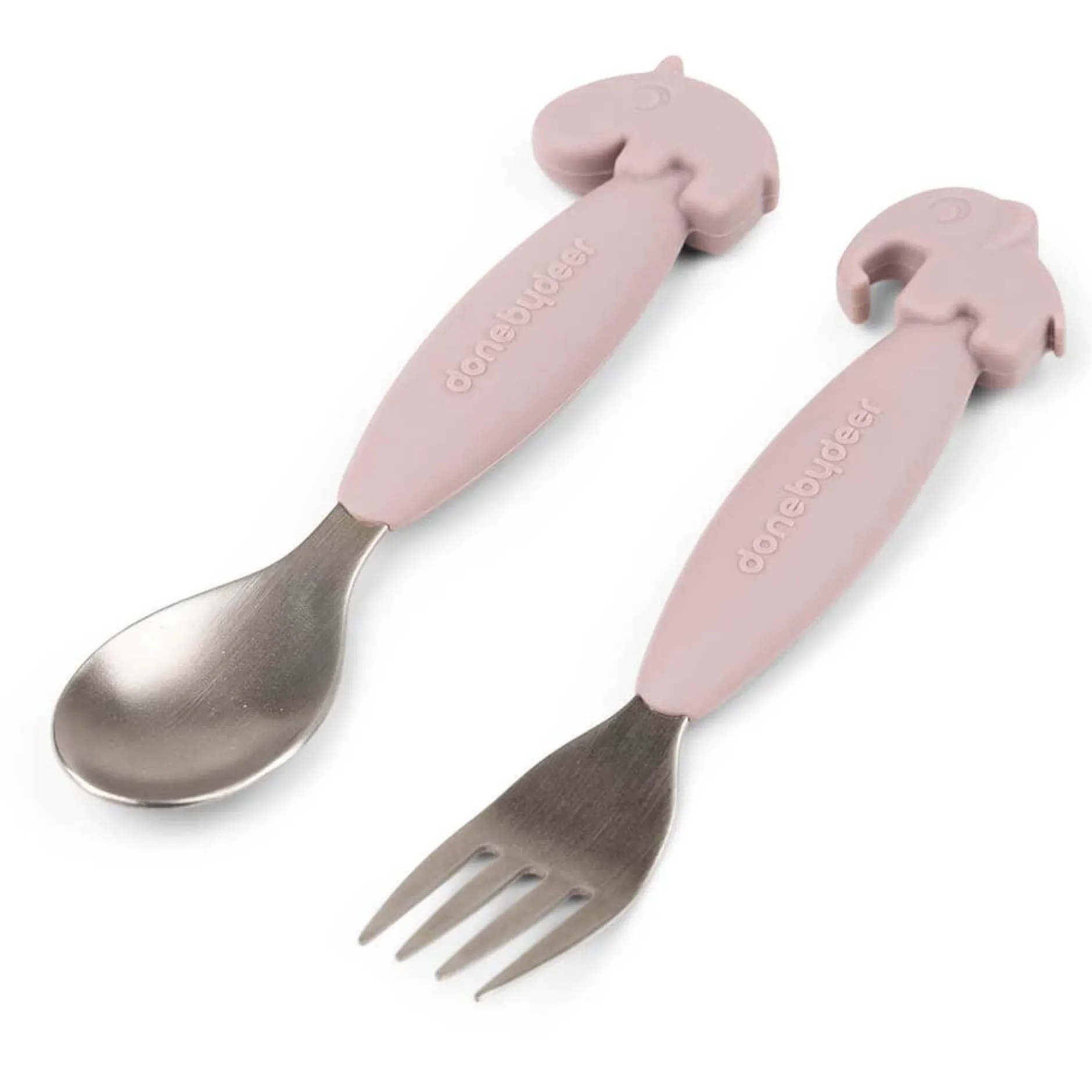 Kinderbestek*Done By Deer Vork en Lepel roze