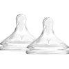 Flesspenen*Dr. Brown's Dr Brown's Options+ Anti-colic Y-cut Brede Hals speen 2 stuks transparant