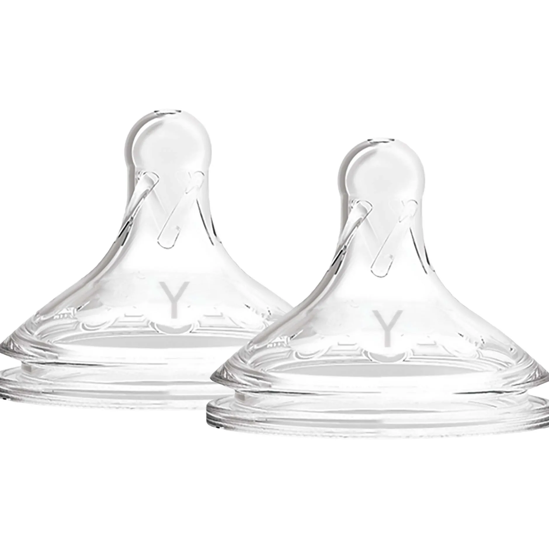 Flesspenen*Dr. Brown's Dr Brown's Options+ Anti-colic Y-cut Brede Hals speen 2 stuks transparant