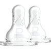 Flesspenen*Dr. Brown's Options+ prematuurspeen Standaard halsfles - 2 stuks transparant