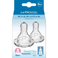 Flesspenen*Dr. Brown's Options+ prematuurspeen Standaard halsfles - 2 stuks transparant